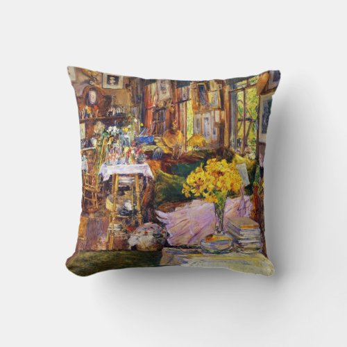 Room of Flowers by Frederick Childe Hassam Throw Pillow