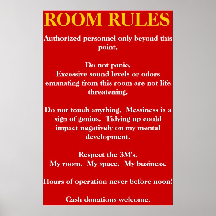 Bedroom rules for kids