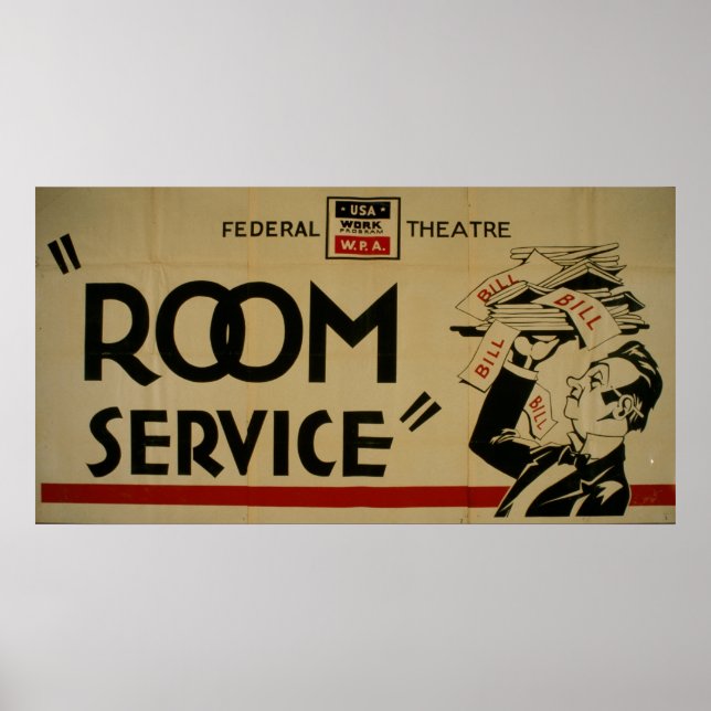 Room Service Federal Theatre Project San Diego WPA Poster (Front)