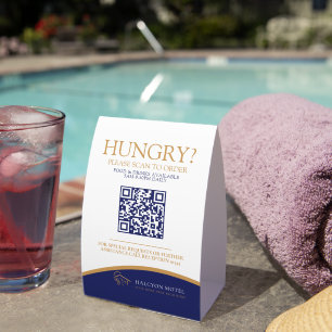 Room service food ordering Hotel Motel B&B QR code Paper Table Tent