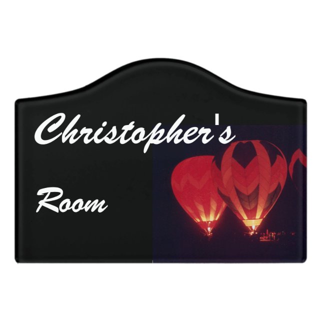 Room Sign - Hot Air Balloon's in Dark (Small Crest Front)