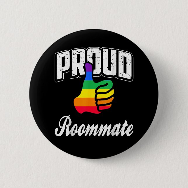  Roommate Gay Pride Button (Front)
