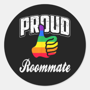 Roommate Gay Pride Classic Round Sticker