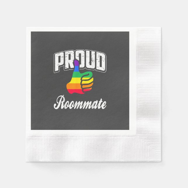  Roommate Gay Pride Napkins (Front)