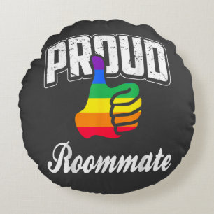 Roommate Gay Pride Round Pillow