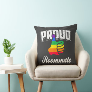 Roommate Gay Pride Throw Pillow