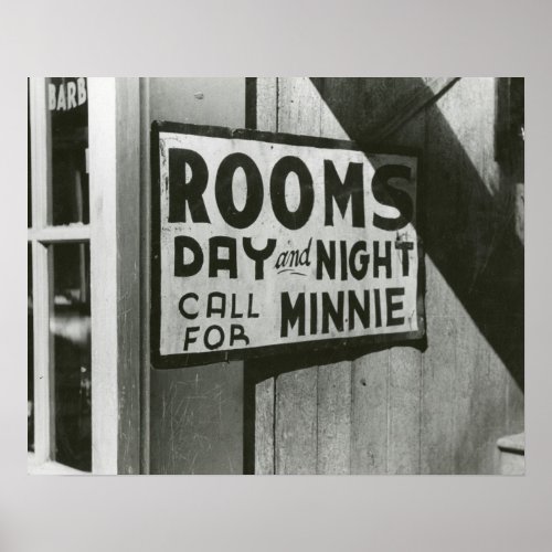 Rooms For Rent 1939 Vintage Photo Poster