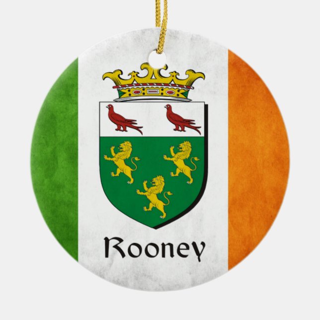 Rooney Irish Flag Ceramic Ornament (Front)