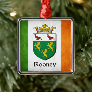 Rooney Irish Flag Metal Ornament