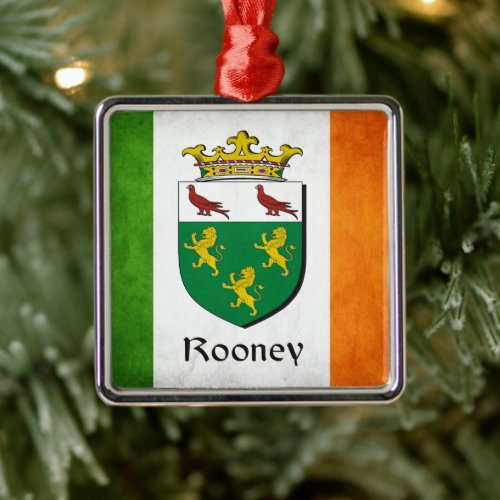 Rooney Irish Flag Metal Ornament