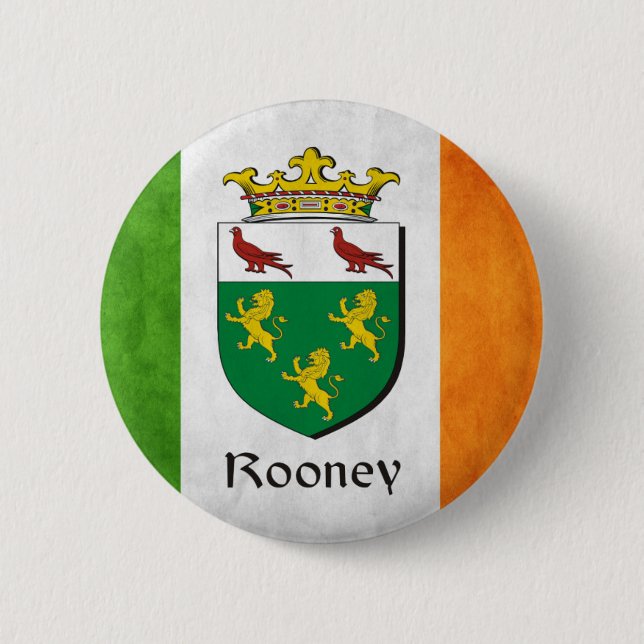 Rooney Irish Flag Pinback Button (Front)