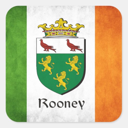 Rooney Irish Flag Square Sticker