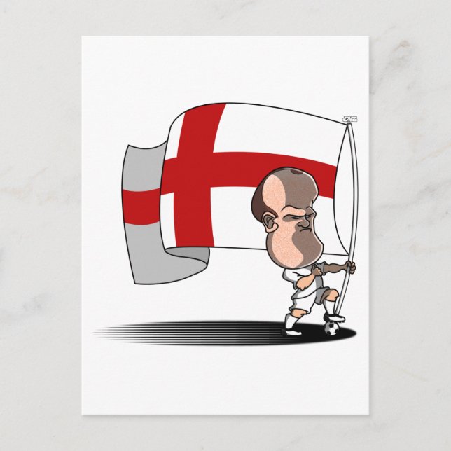 Rooney with ENGLAND Flag Postcard (Front)