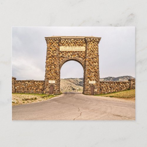 Roosevelt Arch at the North End of Yellowstone Postcard