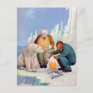 Roosevelt Bears Go Fishing In Alaska Postcard