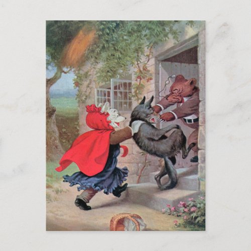 Roosevelt Bears Play Little Red Riding Hood Postcard