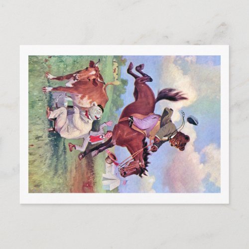 Roosevelt Bears Riding Rodeo Horses Postcard