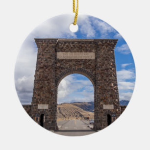 Roosevelt Gate Entrance Yellowstone Ceramic Ornament