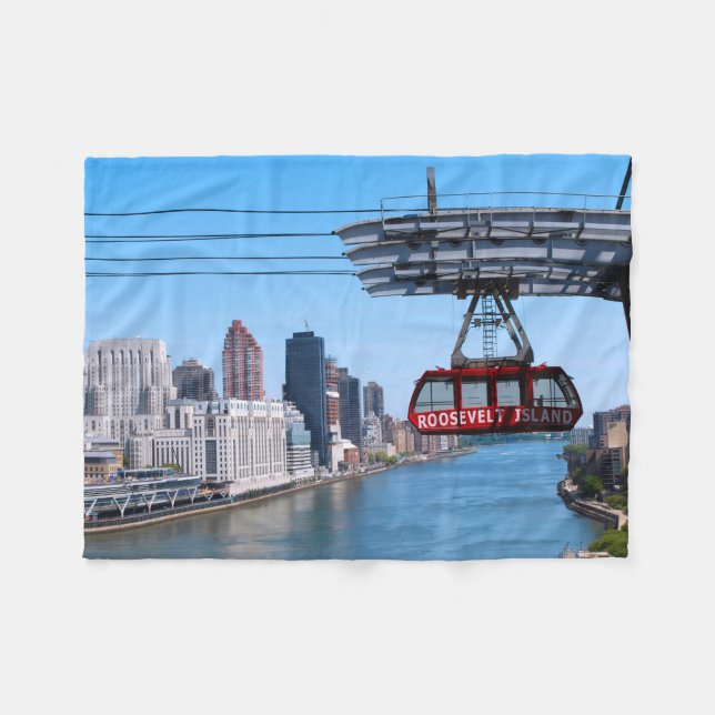 Roosevelt Island Tram Fleece Blanket (Front (Horizontal))