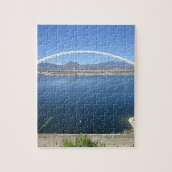 Roosevelt Lake Arch Bridge Jigsaw Puzzle by VacationPhotography at Zazzle