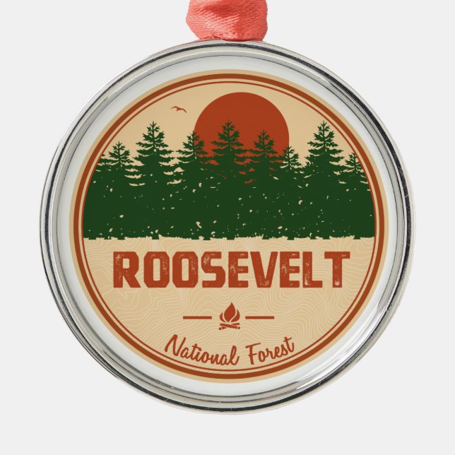 Roosevelt National Forest Metal Ornament (Front)