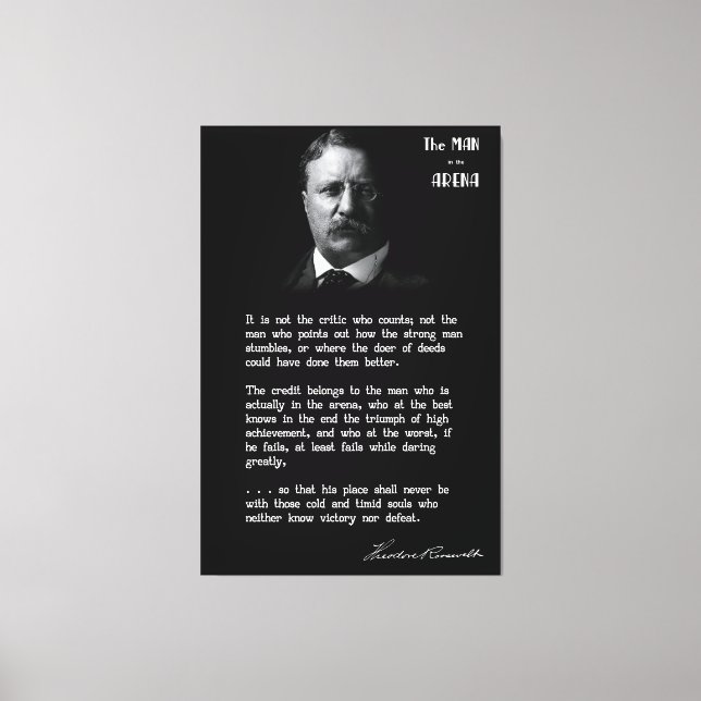 Roosevelt's MAN in the ARENA Speech 2 Canvas Print (Front)