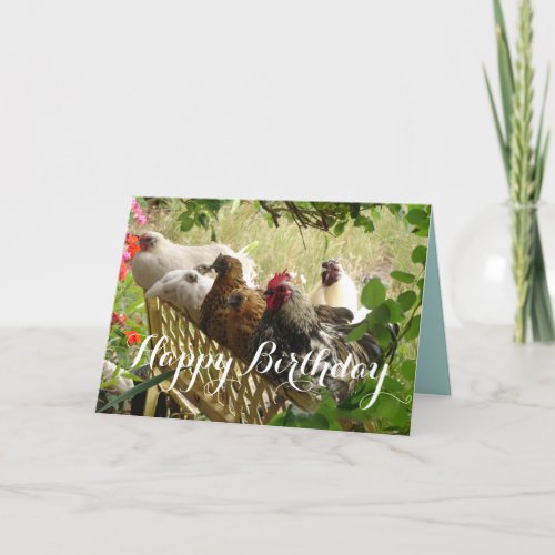Rooster and Chickens Chook Farm Country Card