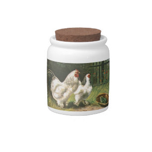 Rooster and Hen Candy Jar