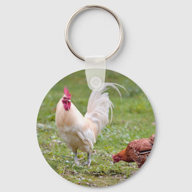 Rooster and hen keychain (Front)