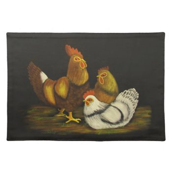 Rooster And Hens ~ Placemat by Andy2302 at Zazzle