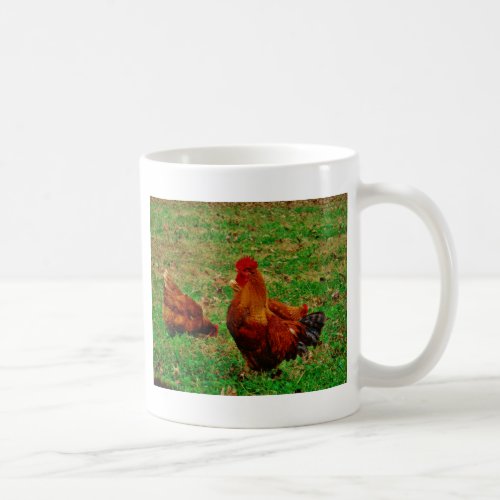 Rooster  and his chick coffee mug