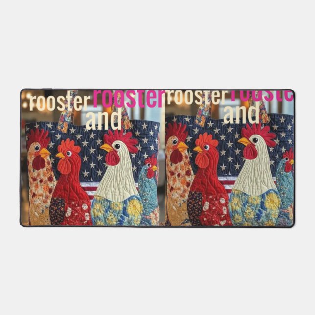 rooster and rooster desk mat (Front)