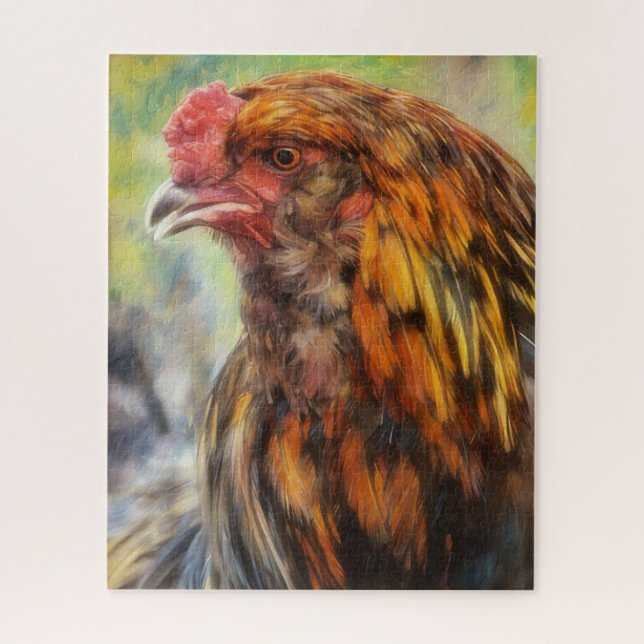 Rooster Art Farm Art Style Puzzle (Vertical)