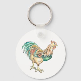 Rooster Art Keychain