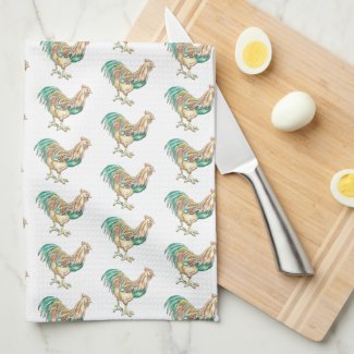 Rooster Art Kitchen Towel