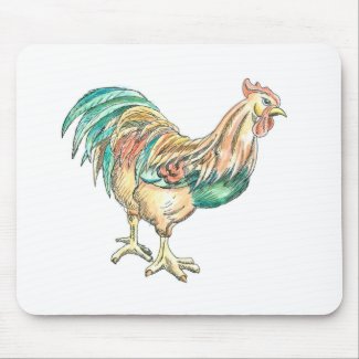 Rooster Art Mouse Pad