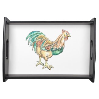 Rooster Art Serving Tray