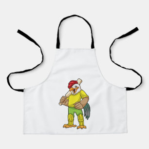 Rooster as Batsman with Cricket bat Apron
