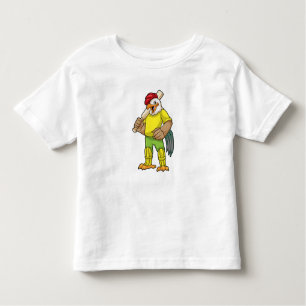 Rooster as Batsman with Cricket bat Toddler T-shirt