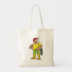 Rooster as Batsman with Cricket bat Tote Bag