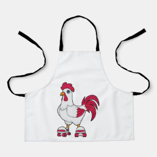 Rooster at Inline skating with Roller skates Apron