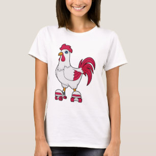 Rooster at Inline skating with Roller skates T-Shirt