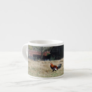 Rooster at the Farm Photo by Sandy Closs. Espresso Cup