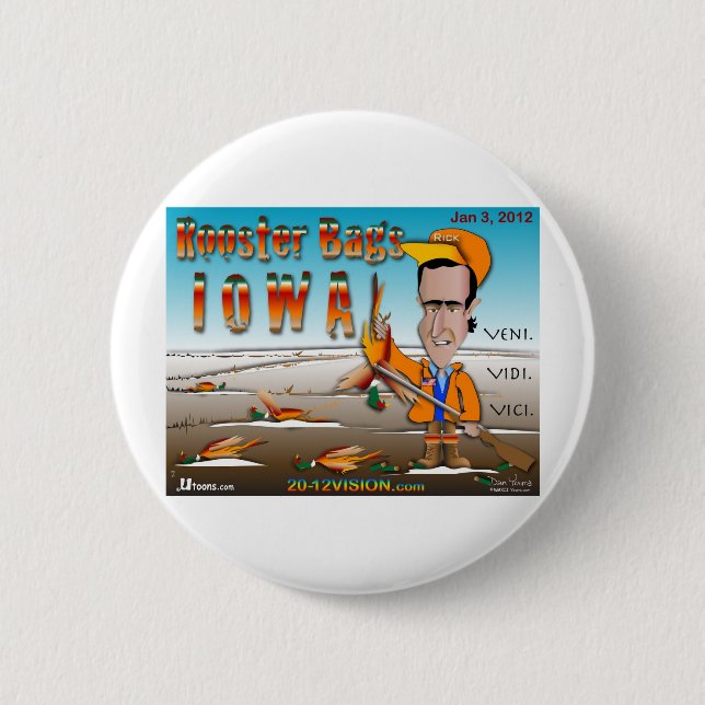 Rooster Bags Iowa Pinback Button (Front)