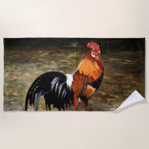 Rooster Beach Towel