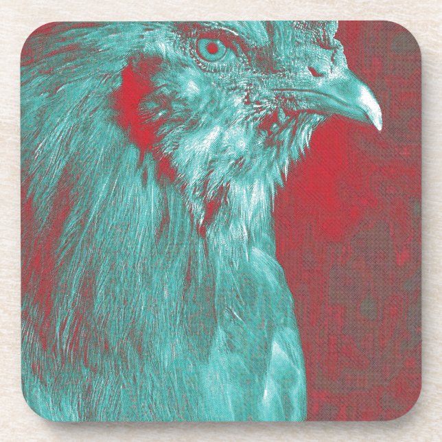 Rooster Beverage Coaster (Front)