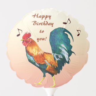 Rooster Bird Animal Birthday Balloon