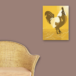 Rooster Bird Country Animal Yellow Family Home Canvas Print
