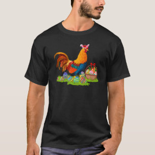 Rooster Bird Easter Egg Hunting Bunny Rooster East T-Shirt