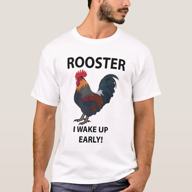 Rooster Bird Funny  T-Shirt (Front)